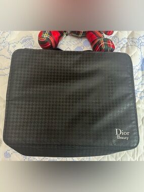 Dior Black Houndstooth Toiletry Pouch